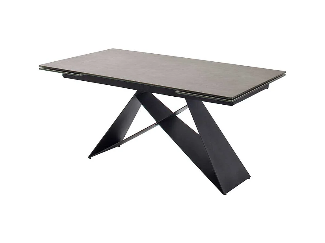 Esstisch mit Kopfauszug Anthrazit und Schwarz