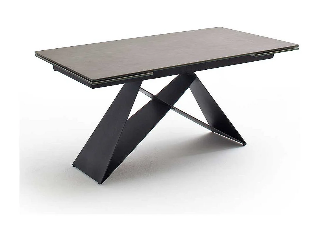 Esstisch mit Kopfauszug Anthrazit und Schwarz