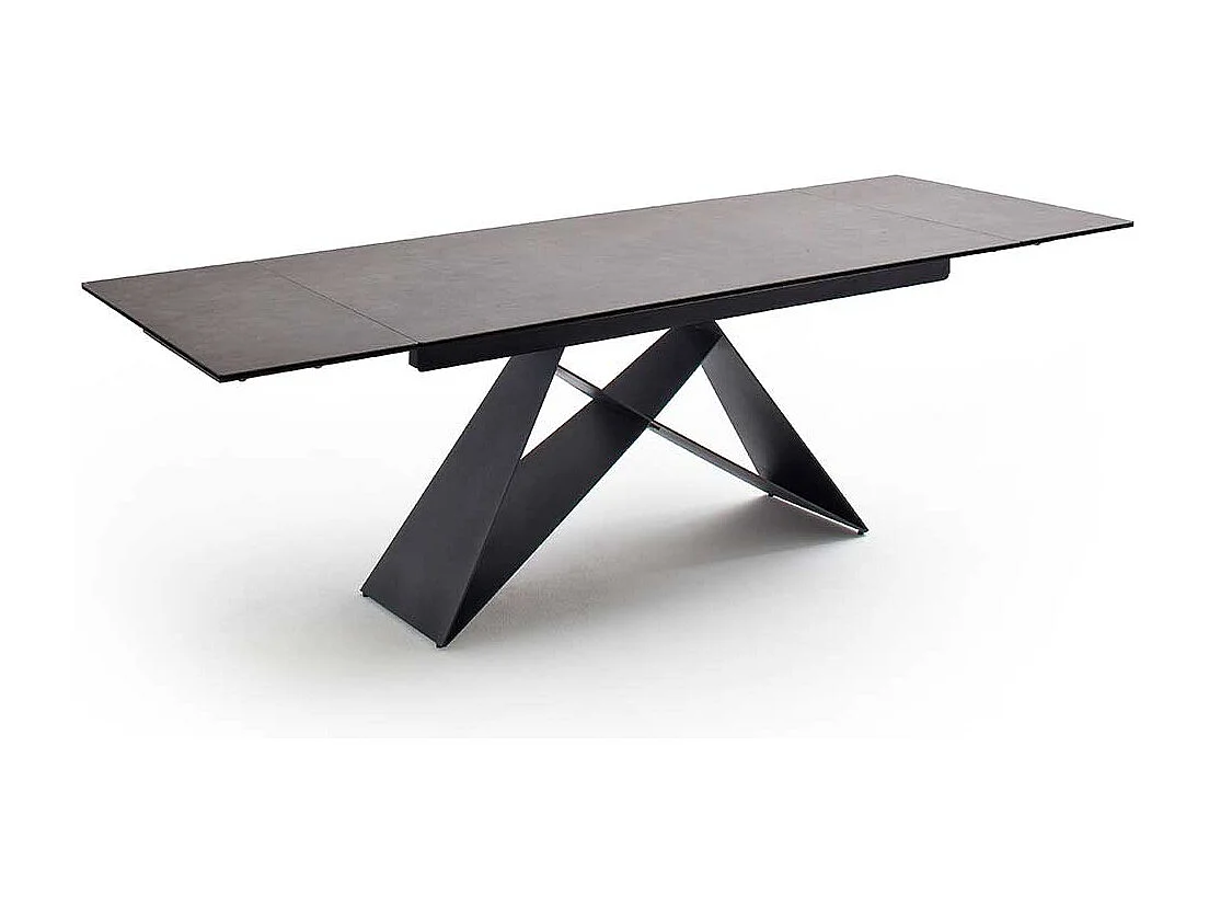 Esstisch mit Kopfauszug Anthrazit und Schwarz