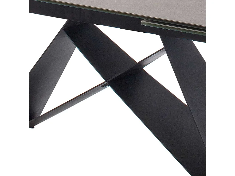 Esstisch mit Kopfauszug Anthrazit und Schwarz