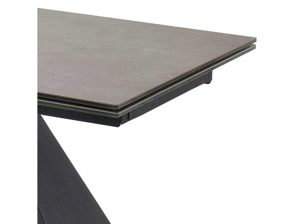 Esstisch mit Kopfauszug Anthrazit und Schwarz