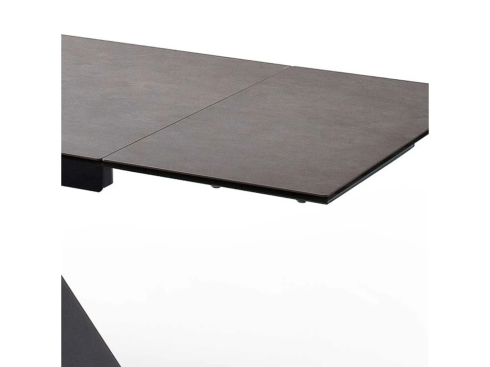 Esstisch mit Kopfauszug Anthrazit und Schwarz