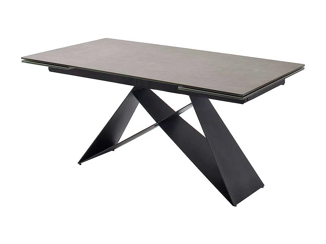 Esstisch mit Kopfauszug Anthrazit und Schwarz