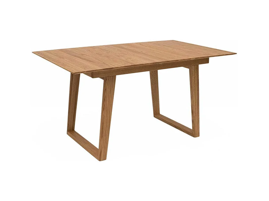 Holz Ausziehtisch aus Eiche Massivholz Bügelgestell