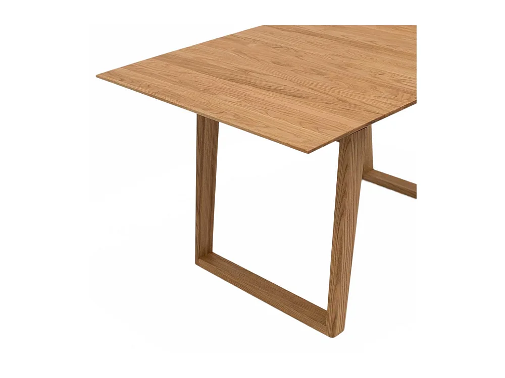 Holz Ausziehtisch aus Eiche Massivholz Bügelgestell