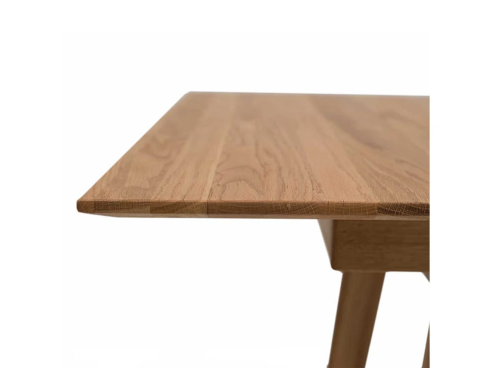 Holz Ausziehtisch aus Eiche Massivholz Bügelgestell