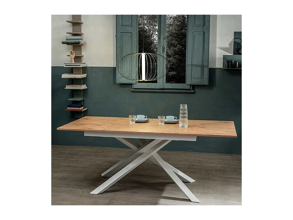 Ausziehtisch in Eichefarben Mikado Fußgestell