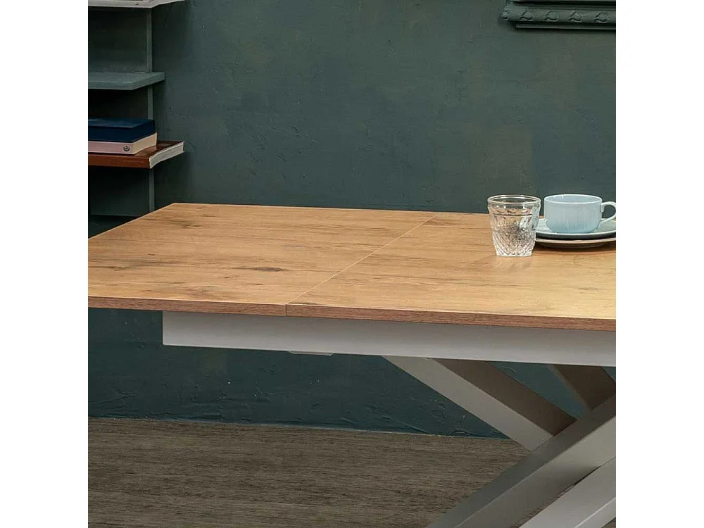 Ausziehtisch in Eichefarben Mikado Fußgestell