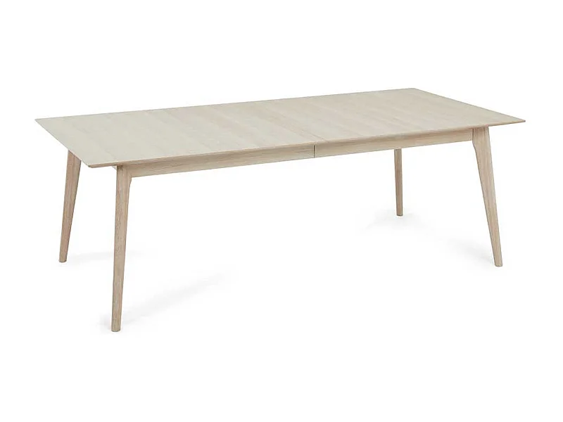 Esstisch Ausziehtisch in Eiche weiß mit Kulissenauszug