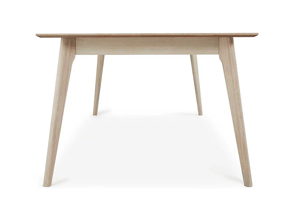 Esstisch Ausziehtisch in Eiche weiß mit Kulissenauszug