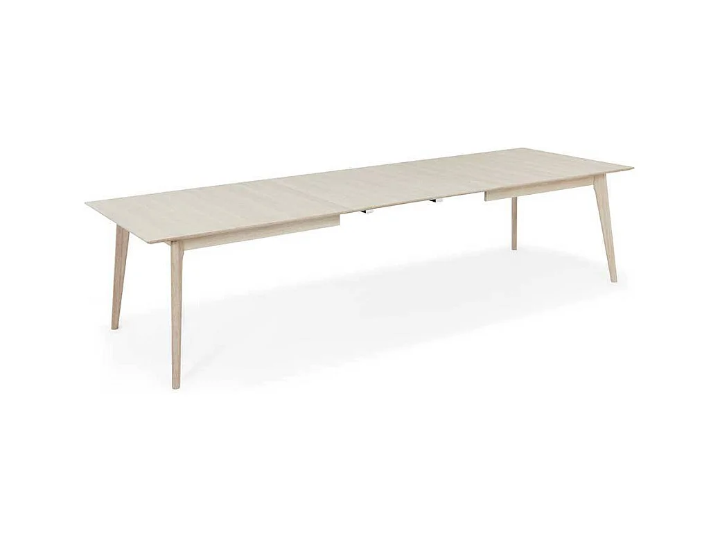 Esstisch Ausziehtisch in Eiche weiß mit Kulissenauszug