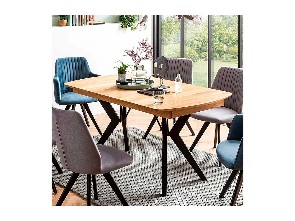 Mittelauszug Tisch in Eichefarben Schwarz