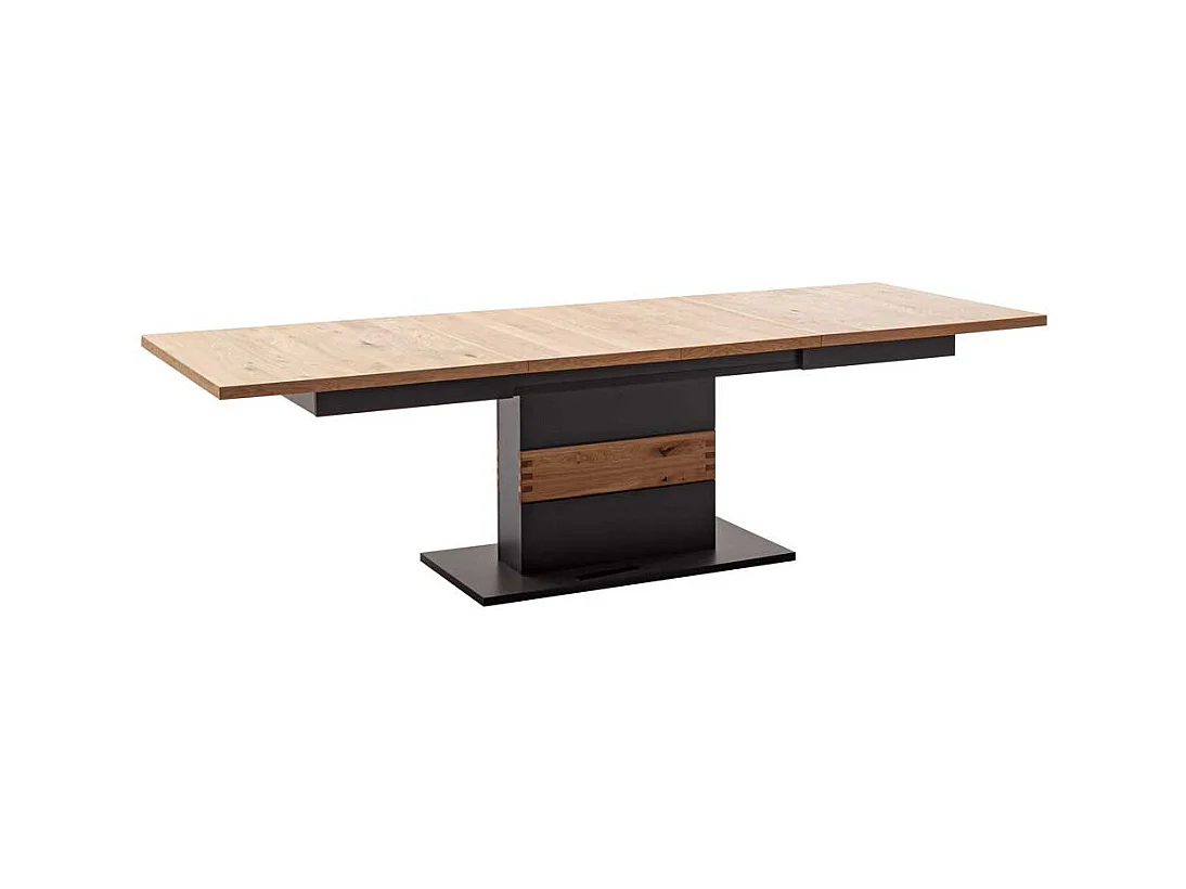 Tisch Esszimmer verlängerbar in Wildeichefarben Schwarzgrau