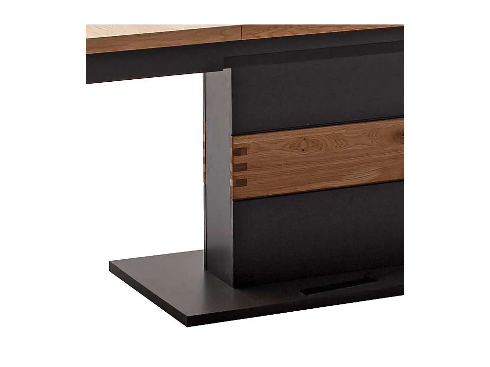 Tisch Esszimmer verlängerbar in Wildeichefarben Schwarzgrau