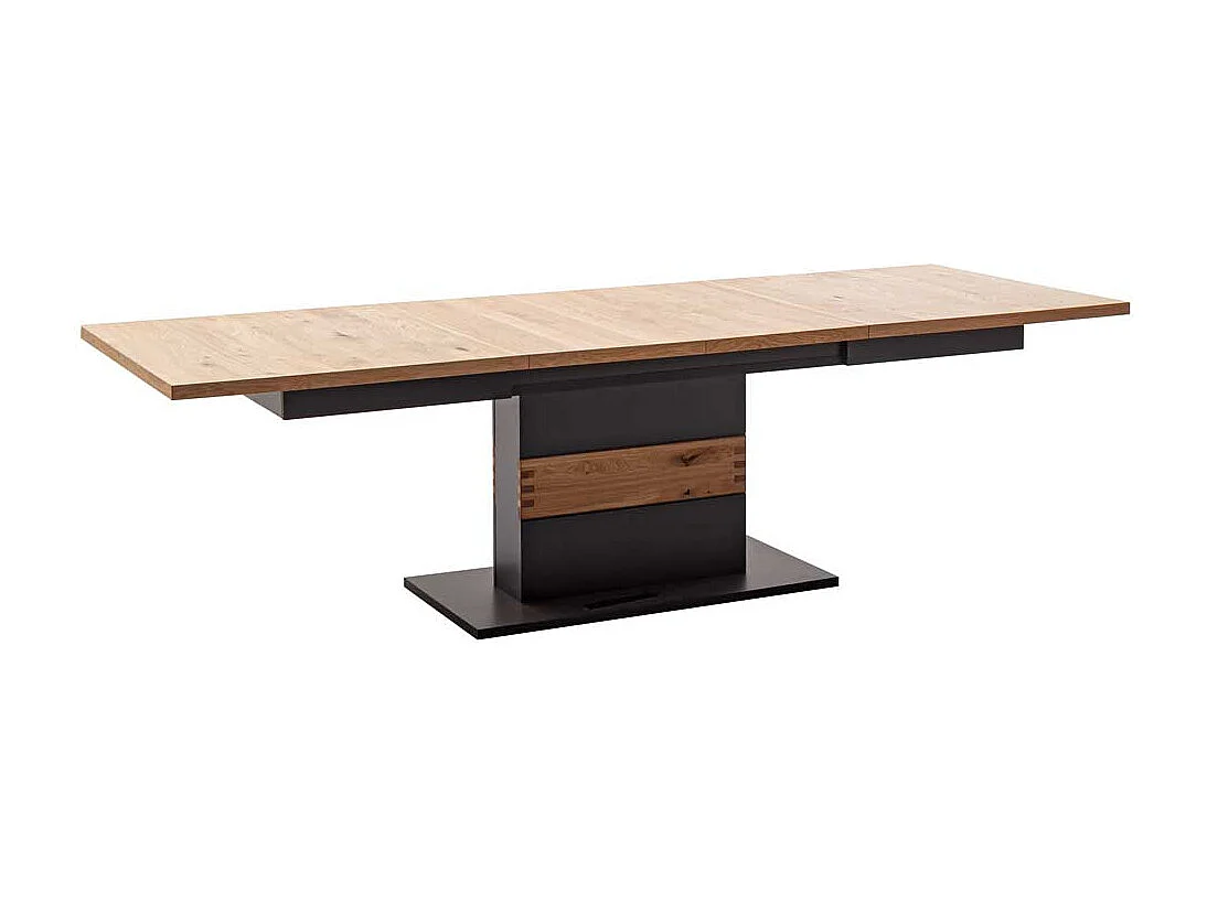 Tisch Esszimmer verlängerbar in Wildeichefarben Schwarzgrau