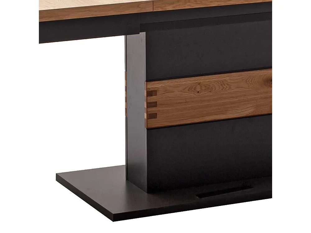 Tisch Esszimmer verlängerbar in Wildeichefarben Schwarzgrau