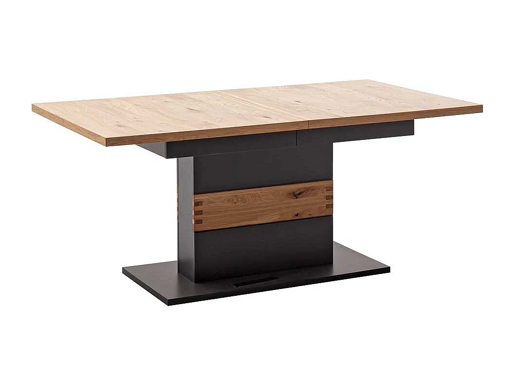 Tisch Esszimmer verlängerbar in Wildeichefarben Schwarzgrau