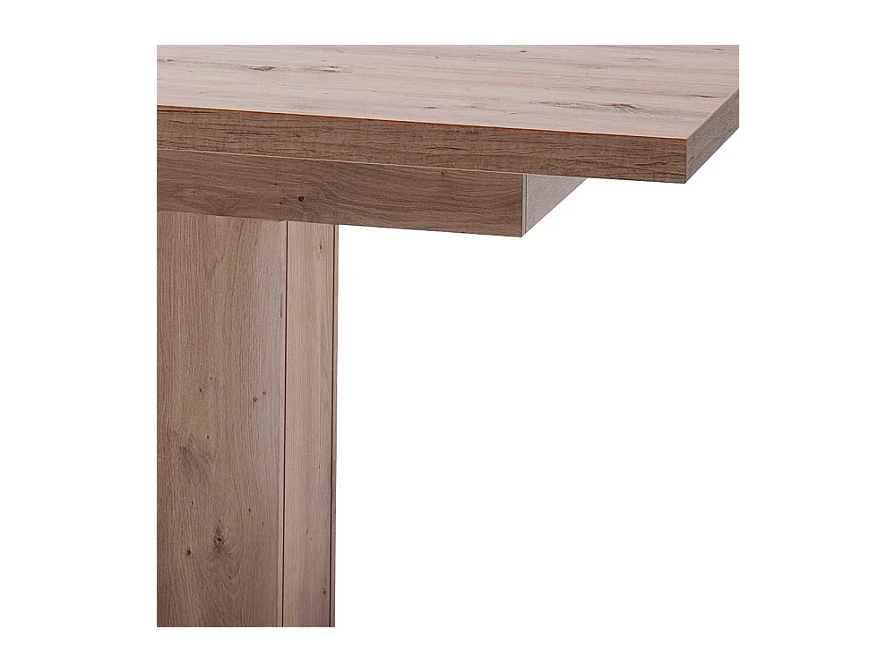 Säulentisch in Eichefarben und Anthrazit Mittelauszug