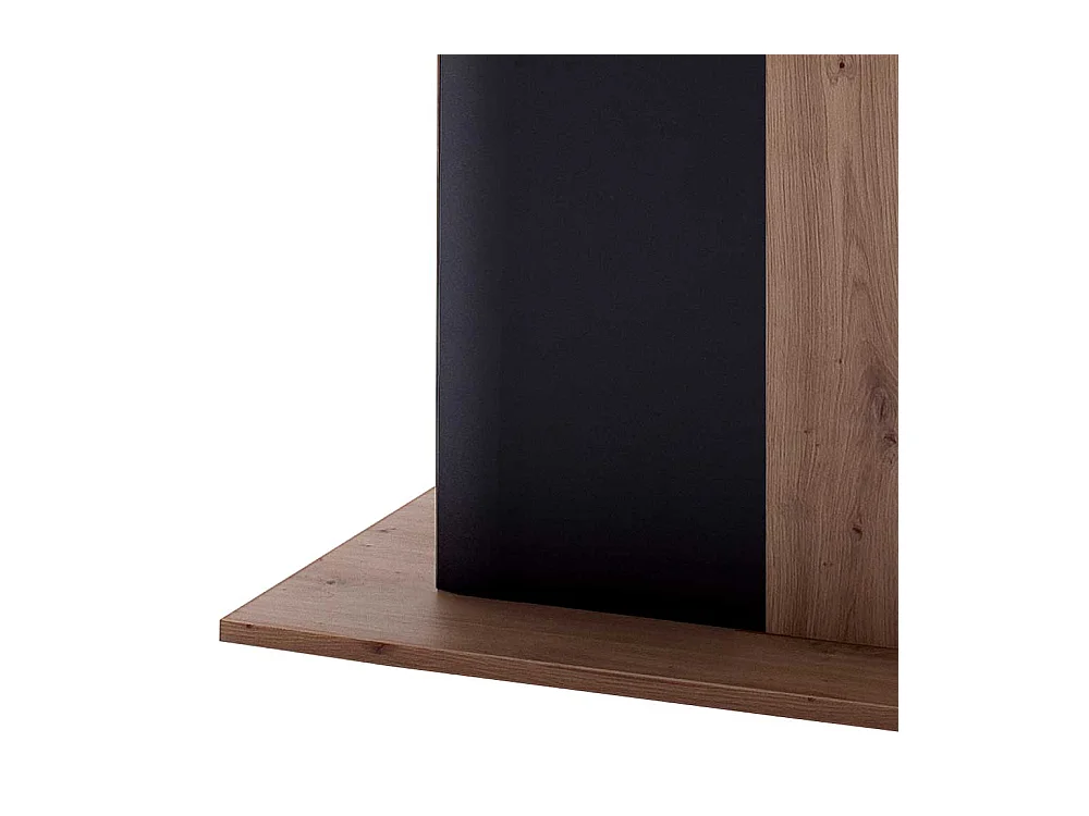 Säulentisch in Eichefarben und Anthrazit Mittelauszug