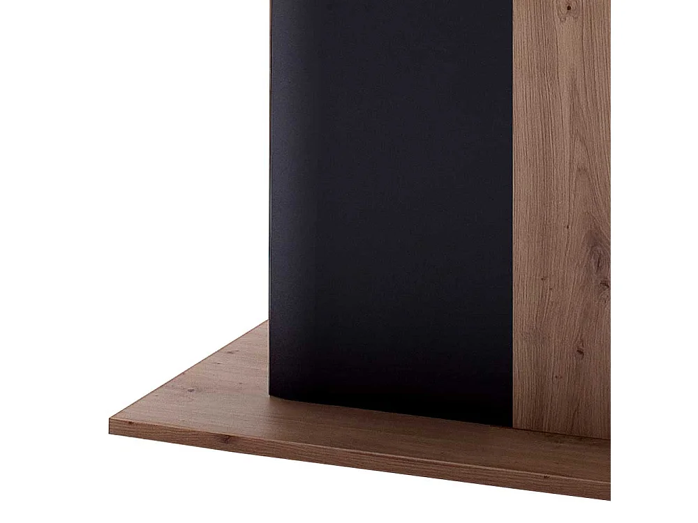 Säulentisch in Eichefarben und Anthrazit Mittelauszug