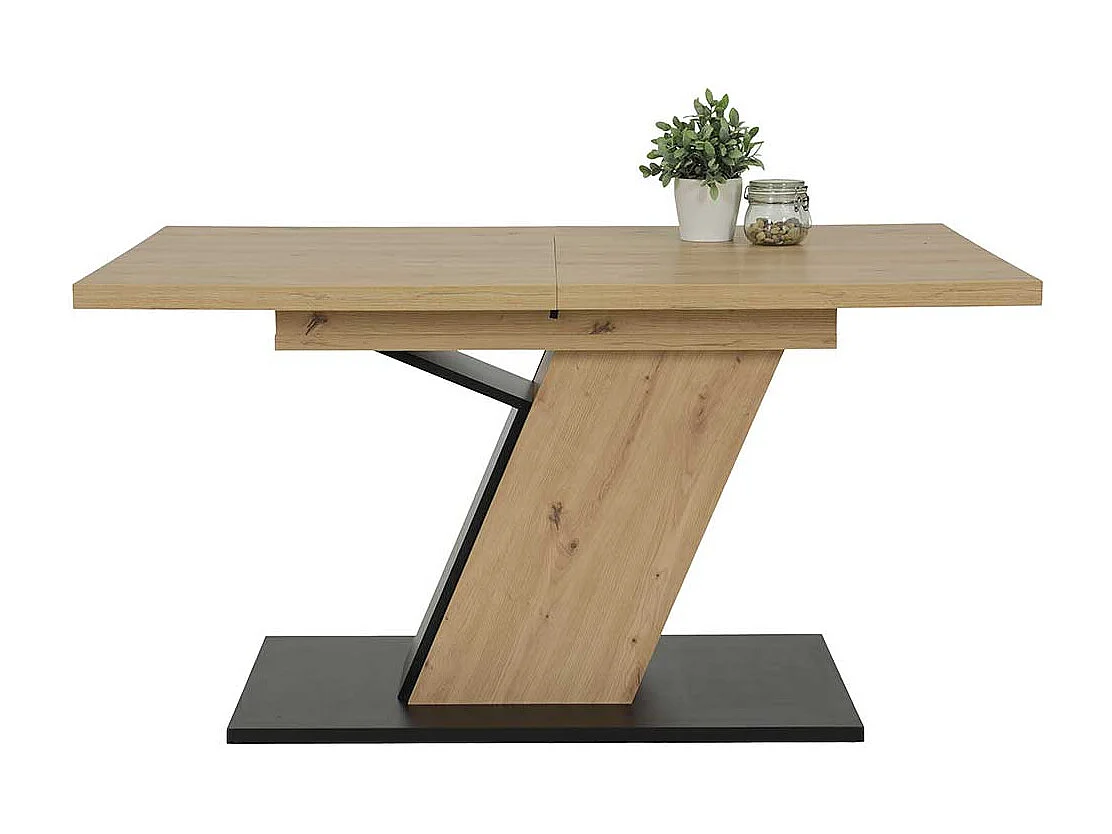 Tisch Esszimmer in Wildeichefarben und Schwarz melaminbeschichtet