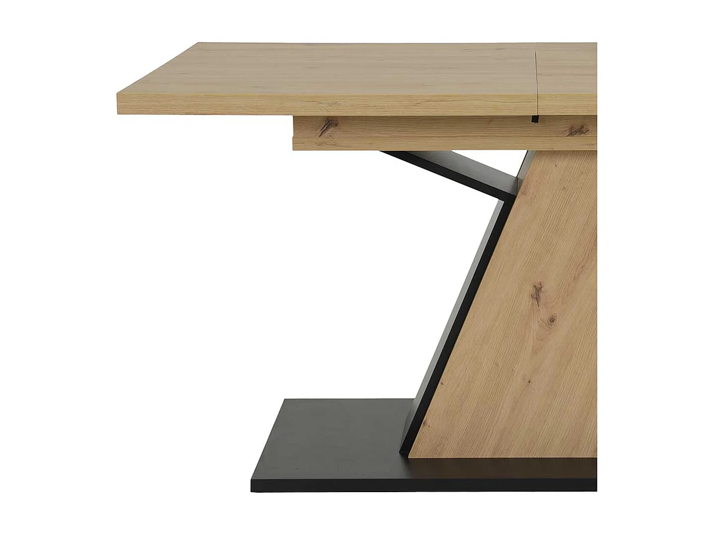 Tisch Esszimmer in Wildeichefarben und Schwarz melaminbeschichtet