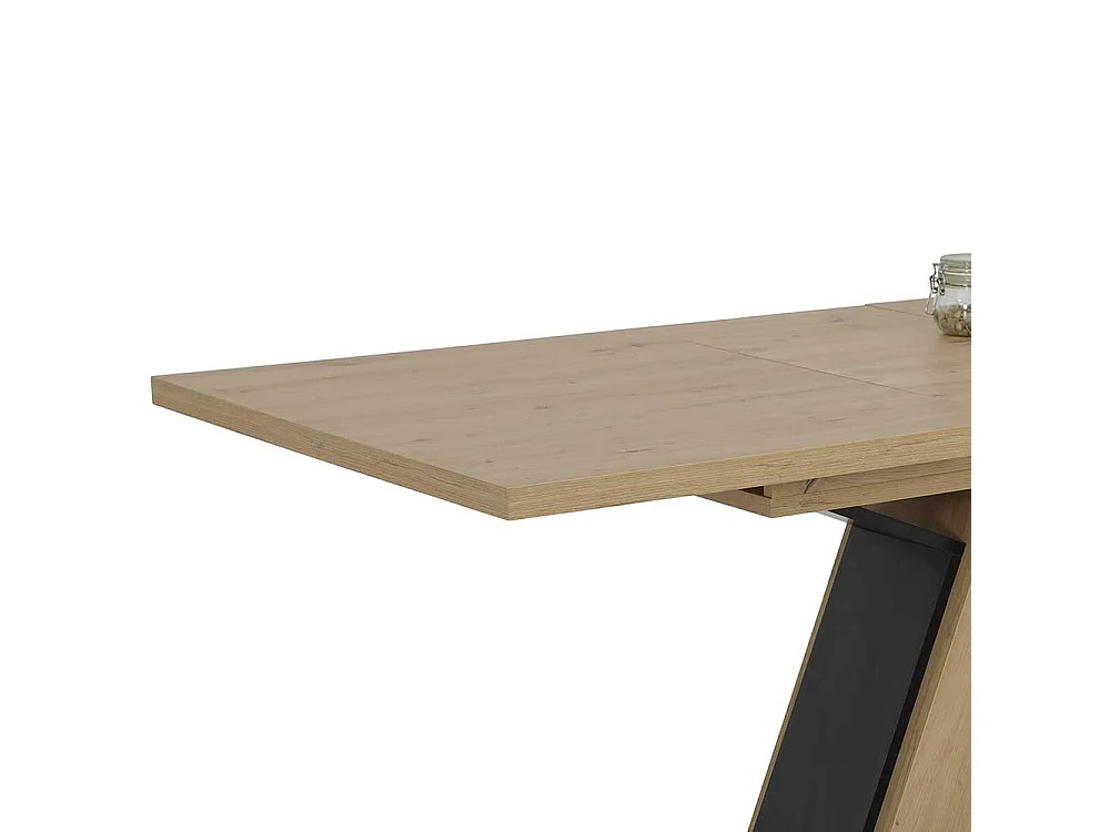 Tisch Esszimmer in Wildeichefarben und Schwarz melaminbeschichtet