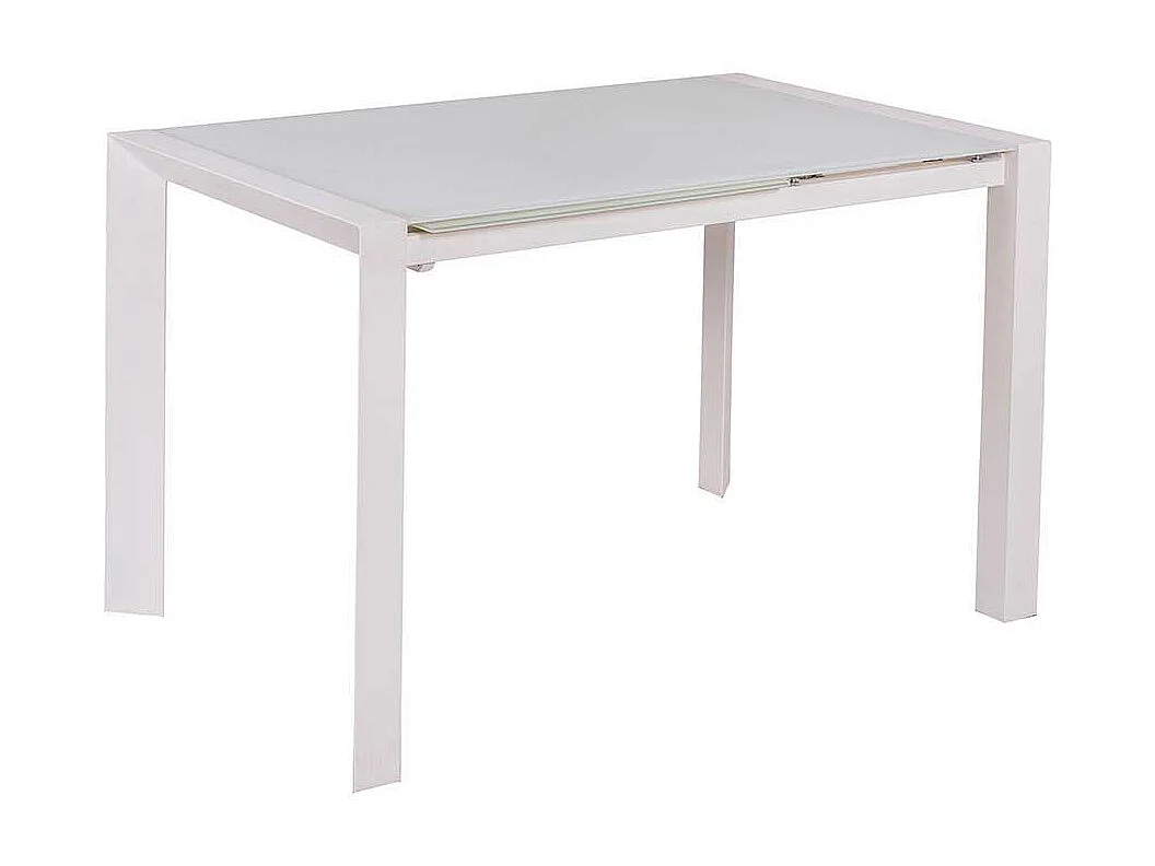 Esszimmertisch in Weiß Sicherheitsglas verlängerbar