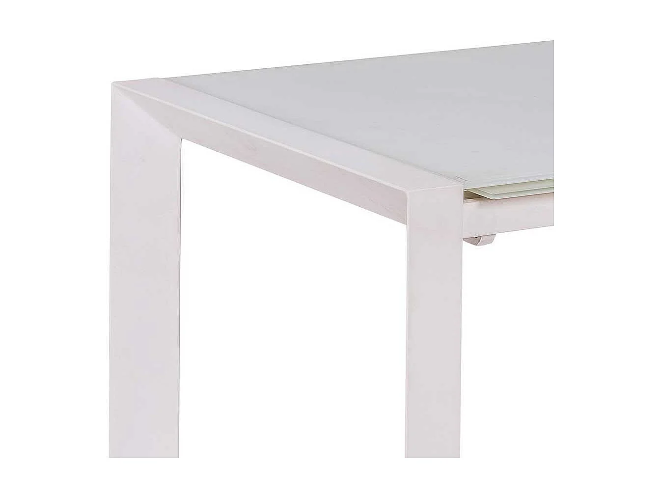Esszimmertisch in Weiß Sicherheitsglas verlängerbar
