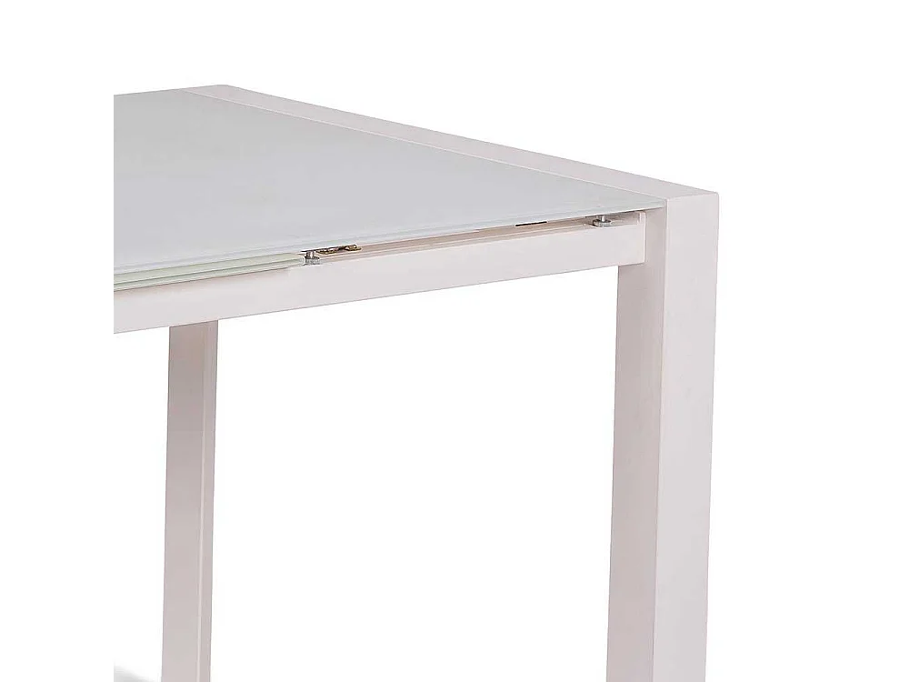 Esszimmertisch in Weiß Sicherheitsglas verlängerbar