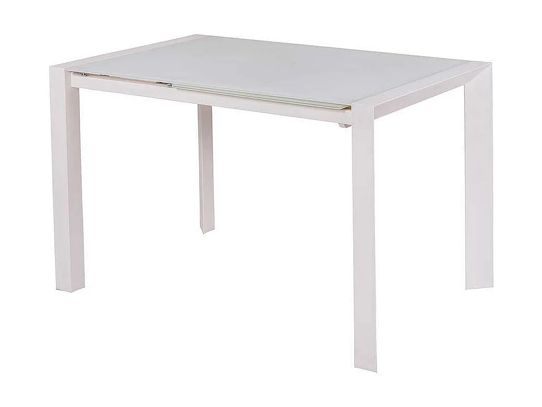 Esszimmertisch in Weiß Sicherheitsglas verlängerbar