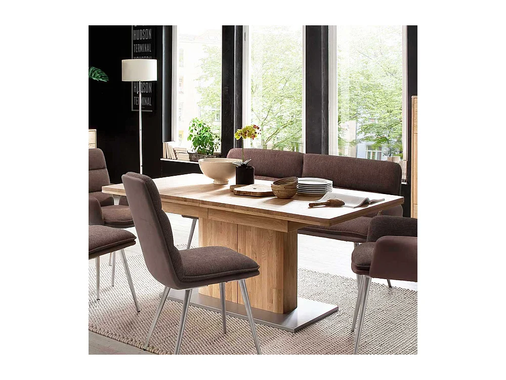 Ausziehtisch in Eiche Bianco Eiche Massivholz