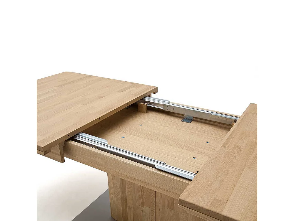 Ausziehtisch in Eiche Bianco Eiche Massivholz