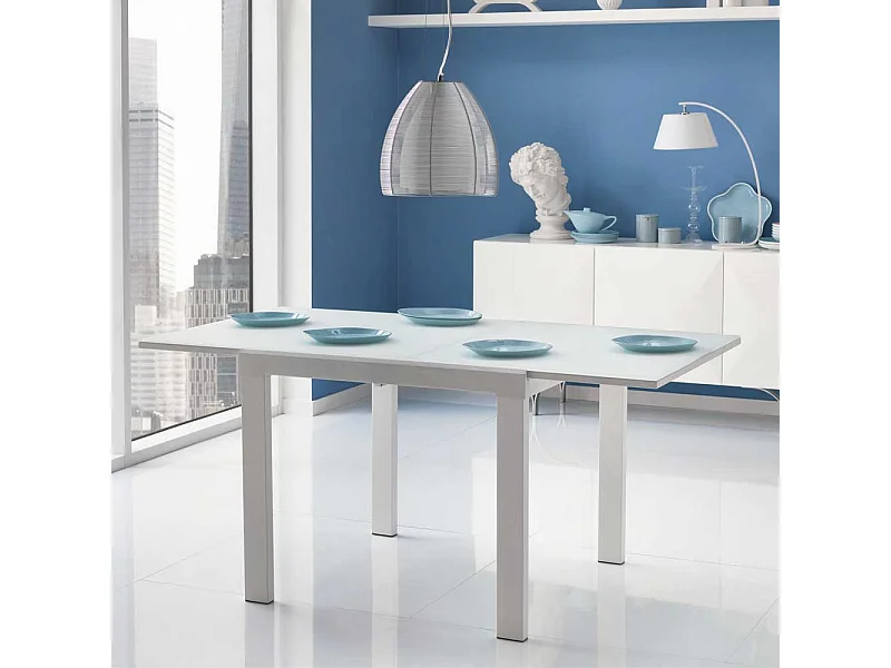 Esstisch mit Glasplatte Kopfauszug