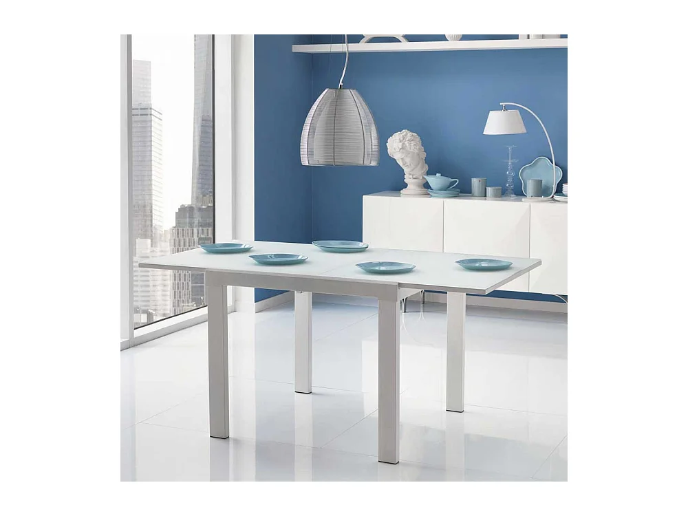 Esstisch mit Glasplatte Kopfauszug