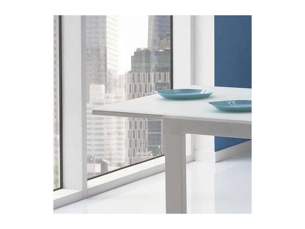 Esstisch mit Glasplatte Kopfauszug