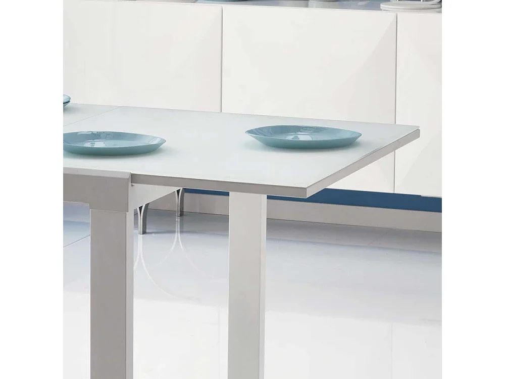 Esstisch mit Glasplatte Kopfauszug