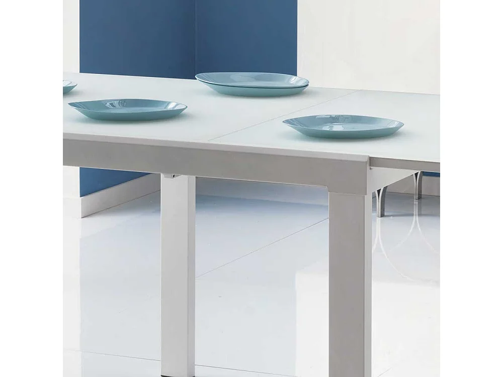 Esstisch mit Glasplatte Kopfauszug