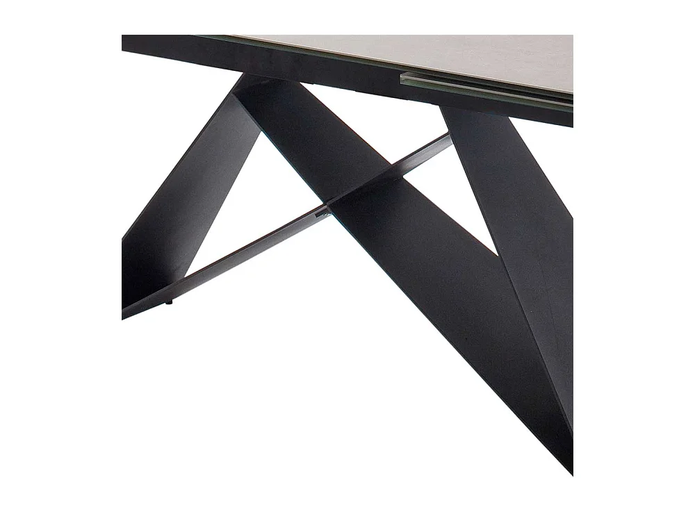 Ausziehtisch in hell Grau und Schwarz Wangengestell