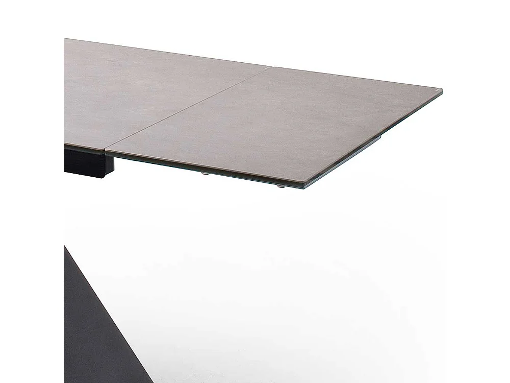 Ausziehtisch in hell Grau und Schwarz Wangengestell