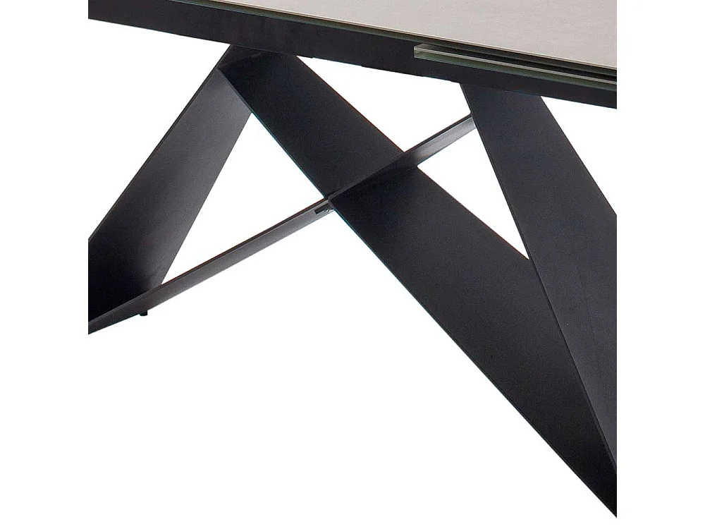 Ausziehtisch in hell Grau und Schwarz Wangengestell