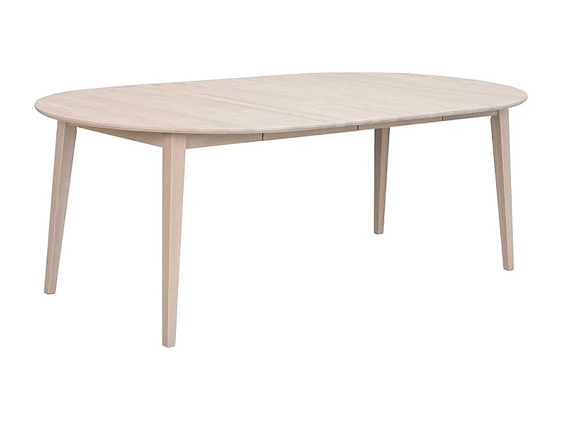 Esstisch aus Eiche Massivholz White Wash Vierfußgestell