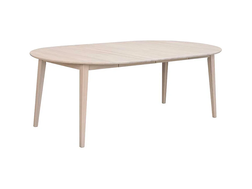 Esstisch aus Eiche Massivholz White Wash Vierfußgestell