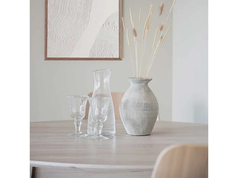 Esstisch aus Eiche Massivholz White Wash Vierfußgestell