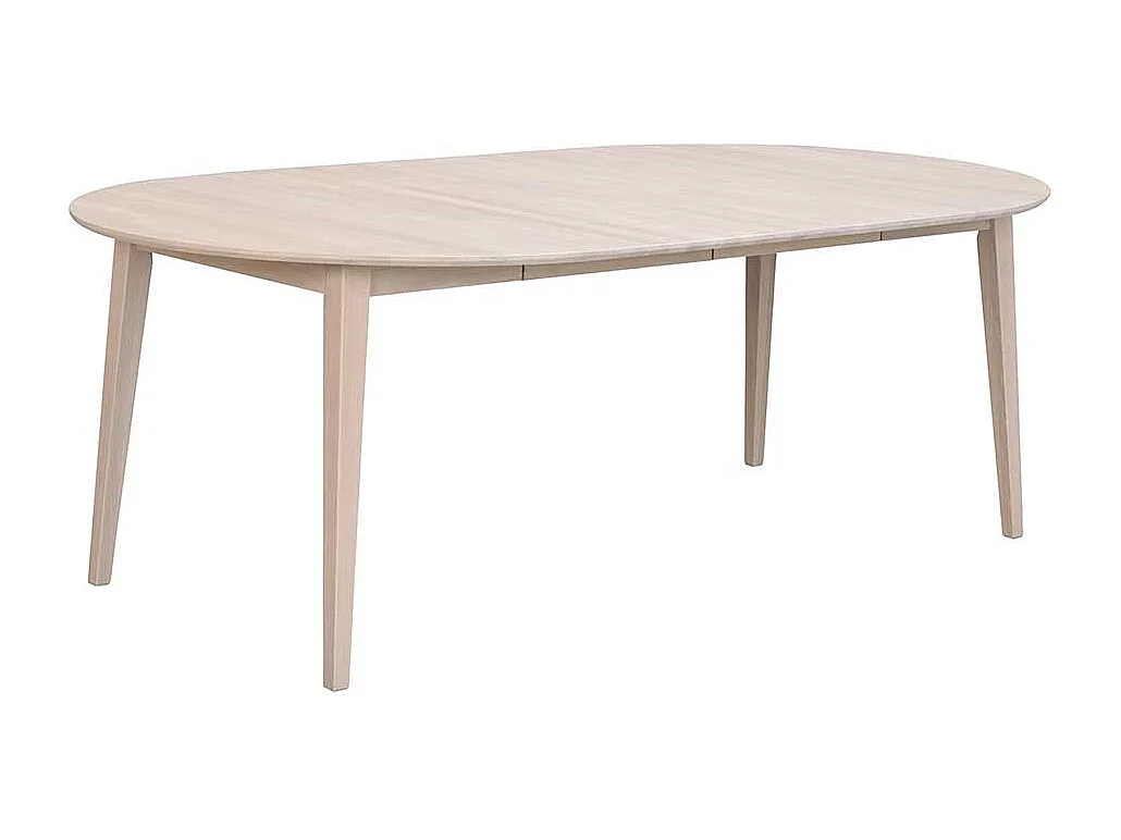 Esstisch aus Eiche Massivholz White Wash Vierfußgestell