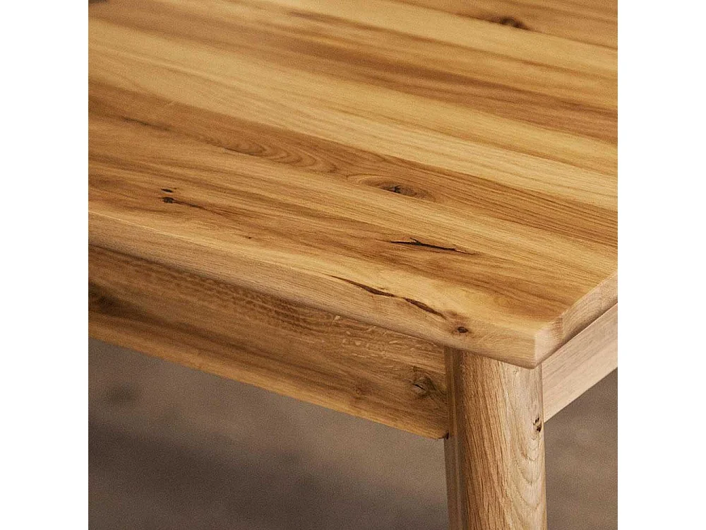 Holz Esstisch aus Wildeiche Massivholz 90 cm tief