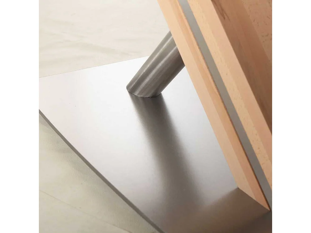 Esszimmertisch in Kernbuchefarben Edelstahl Optik