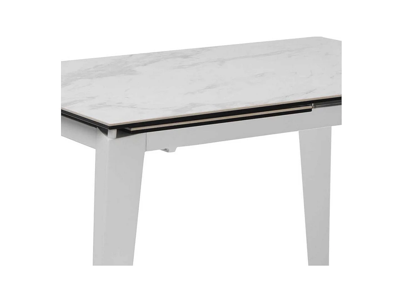 Esszimmertisch in Weiß Marmor Optik Glas Metall