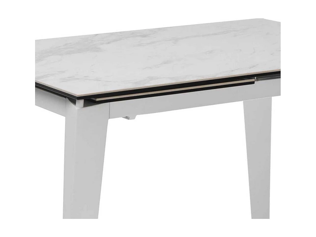 Esszimmertisch in Weiß Marmor Optik Glas Metall