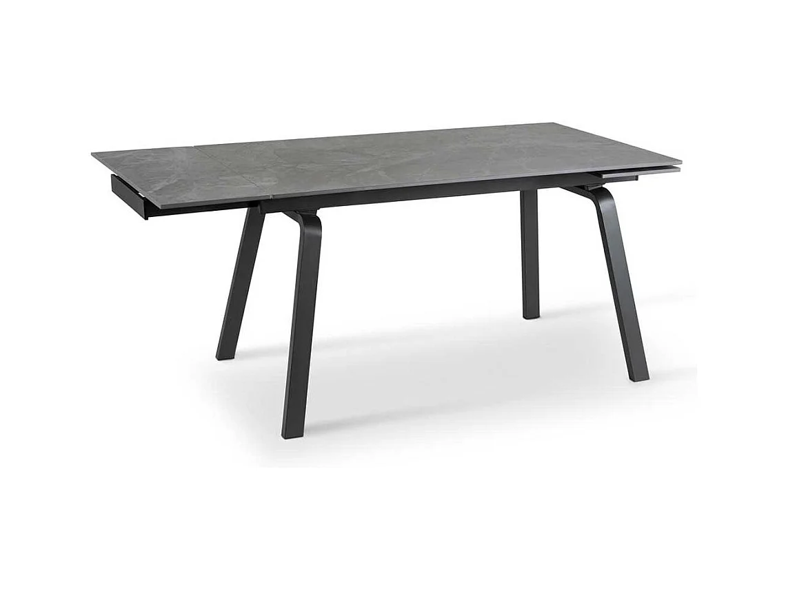 Esszimmer Tisch mit Keramikplatte grauer Marmor Optik